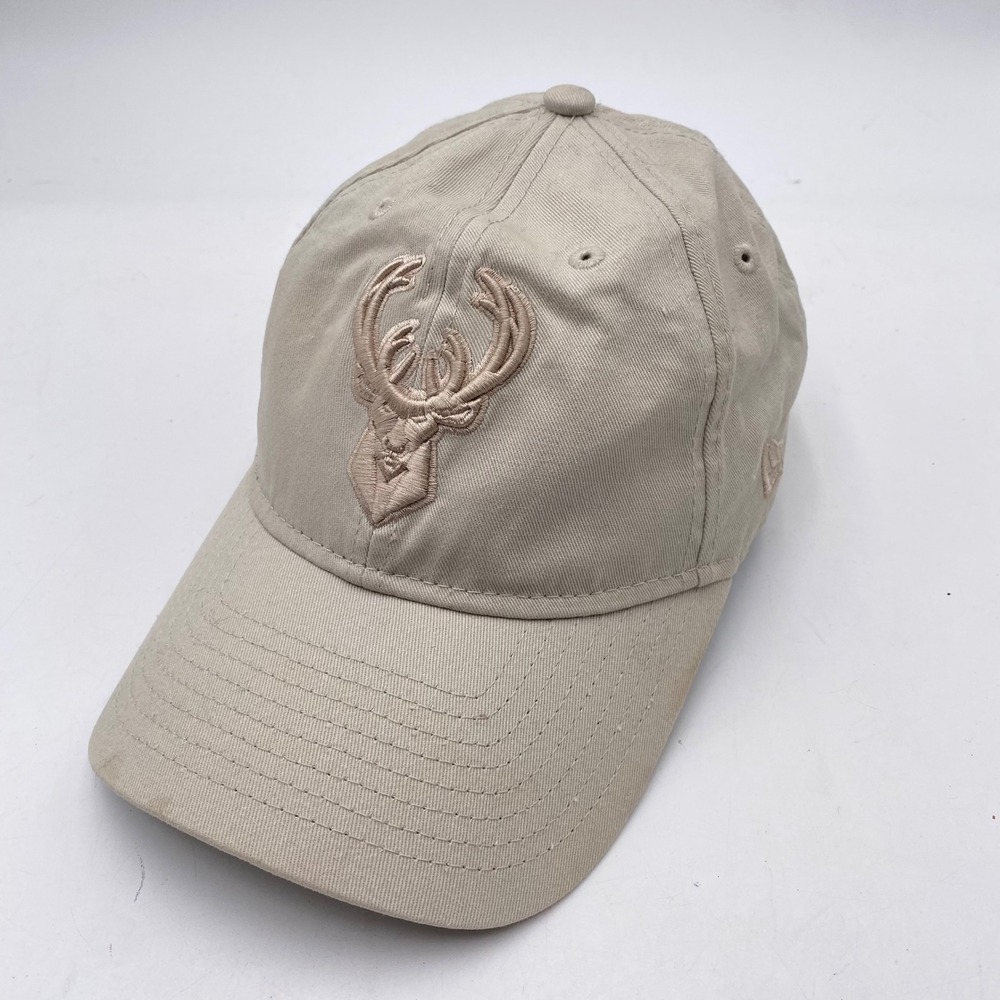 MILWAUKEE BUCKS New Era 9TWENTY Hat Mens OSFM Tan Cotton Tonal Logo NBA‎ Cap SEO